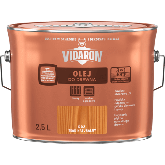 Олія для дерева тік натуральний D02 Vidaron 2.5 л