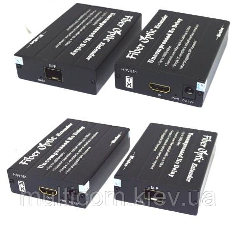 03-03-181. HDMI EXTENDER: передавач (TX) + приймач (RX), over Optica/Fiber, 1080p, HSV351