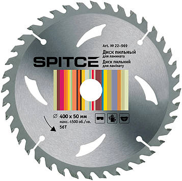 Диск пильний 400х50mm (перехідник 50/32mm) 56Т для ламінату SPITCE