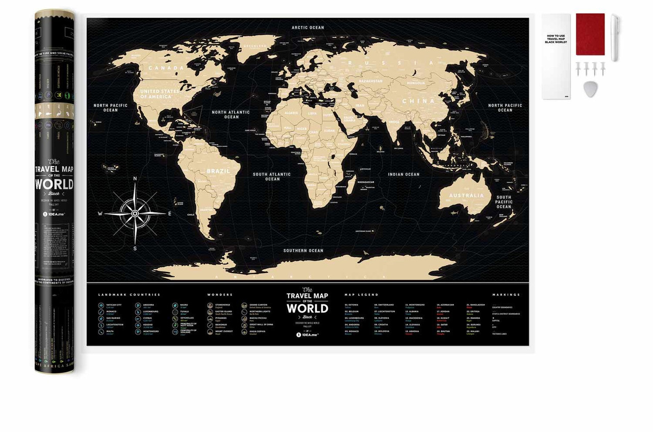 Скретч Карта Мира Travel Map Black - фото 5 - id-p1257376408