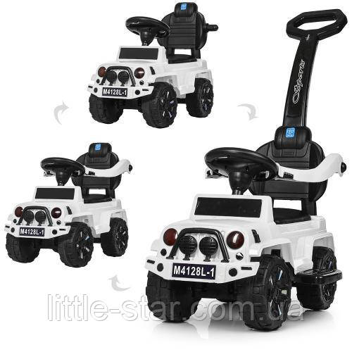 Дитяча каталка толокар Bambi M 4128L-1 Jeep, білий