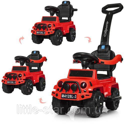Дитяча каталка толокар Bambi M 4128L-3 Jeep,червоний