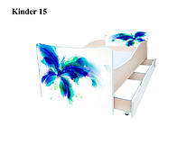 Дитяче ліжко Kinder 15 Метелики, з ящиком для білизни, фото 3