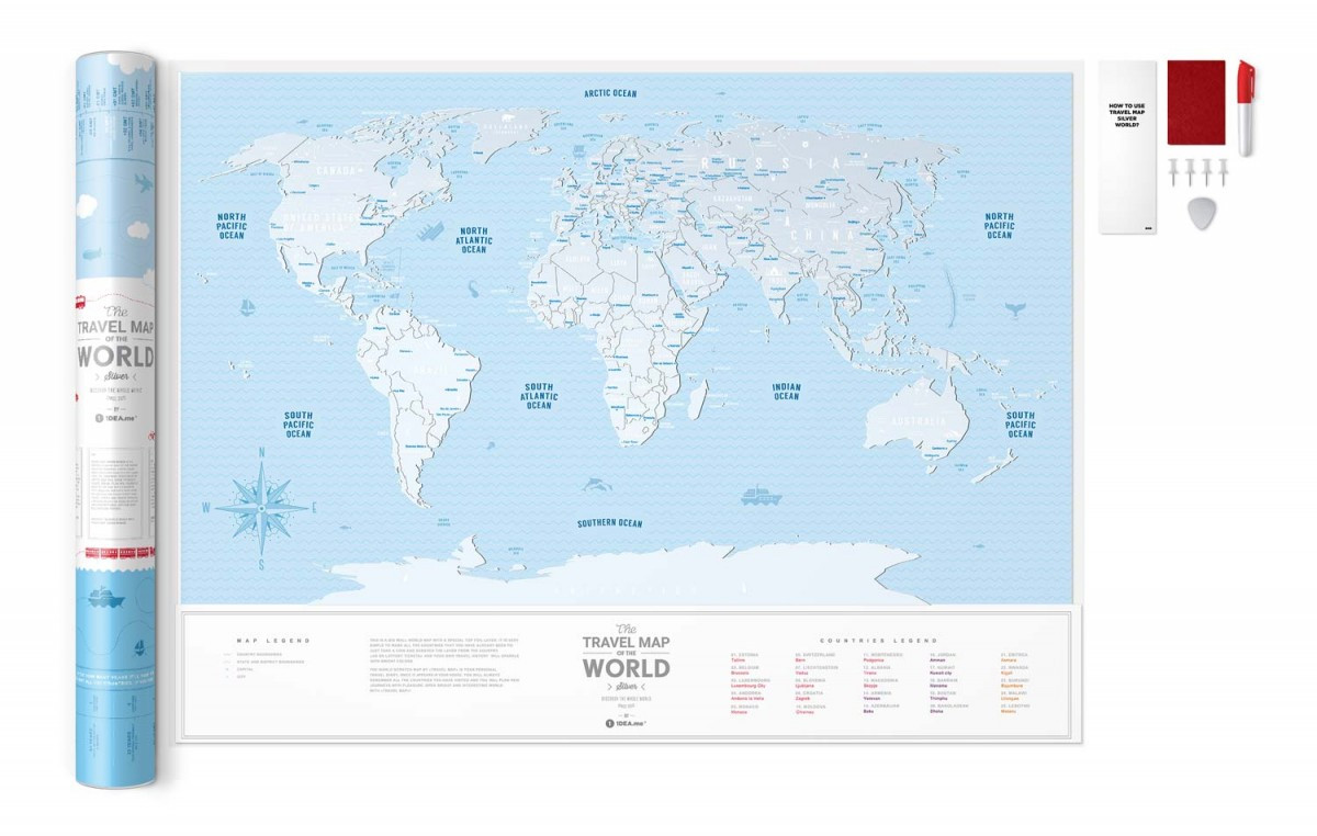 Скретч Карта Мира Travel Map® Silver World - фото 2 - id-p1257409181