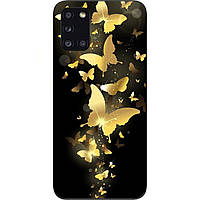 Силіконовий чохол бампер для Samsung A31 Galaxy A315F з картинкою Золоті метелики