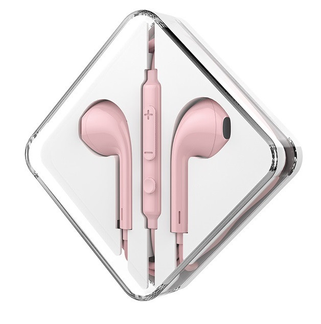 Навушники з мікрофоном навушники провідні вкладиші гарнітура HOCO M55 Рожевий, фото 1