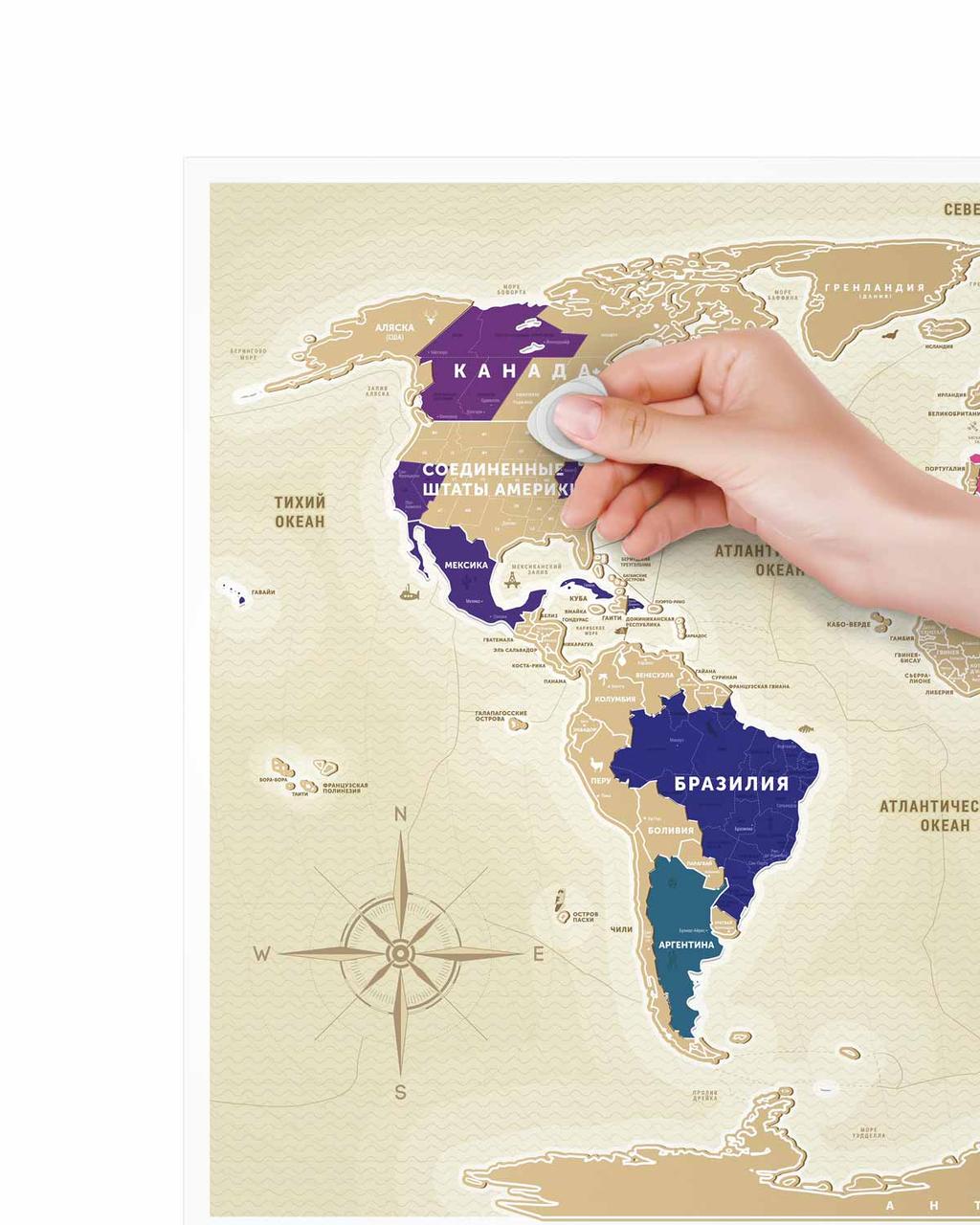 Скретч Карта Мира Travel Map® Gold World - фото 6 - id-p1257421196