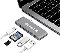 Хаб Usb type c hub юсб адаптер переходник концентратор 5 в 1 USB 3.0 SD MicroSD Aluminum BELUCK