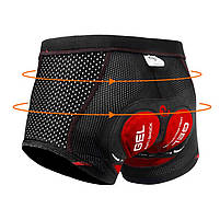 Велосипедні труси-шорти X-Tiger XM-DNK-168 Red S з гелевим 5D памперсом 13 шт., фото 2