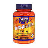 Амінокислота бета-аланін NOW Foods Beta-Alanine 750 mg 120 капсул, фото 5