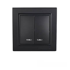 ElectroHouse Вимикач подвійний з підсвіткою Бездоганний графіт Enzo IP22