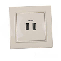 ElectroHouse Розетка USB (2 порти) латте Enzo 2A IP22