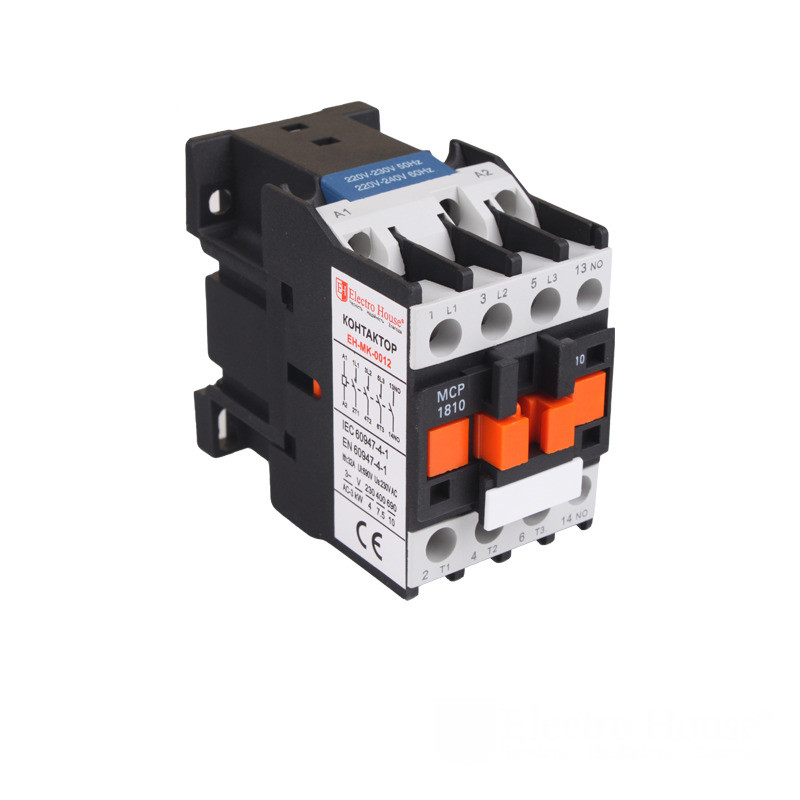 ElectroHouse Контактор магнітний 3P 18A 220-230V IP20 4НО, фото 1