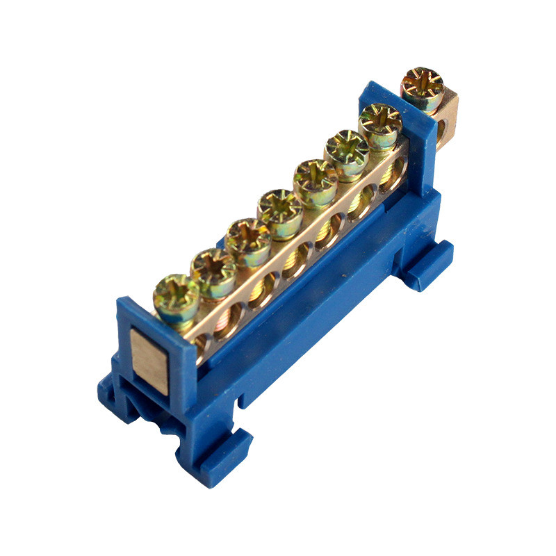 Шина нульова 8 отворів На DIN рейку, фото 1