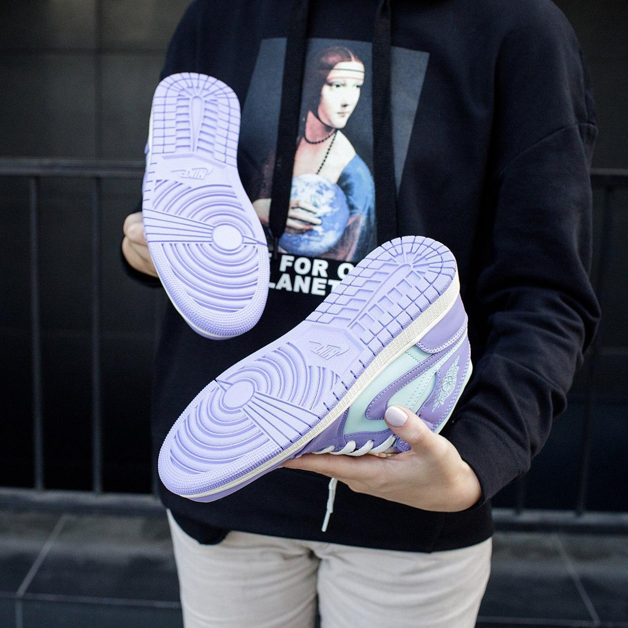 Purple and sales aqua jordans