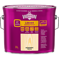 Водостійкий лак для зовнішніх робіт по дереву Vidaron ПРОЗОРИЙ глянець 3л