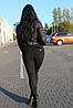Лосини жіночі утеплені чорні замш на велюрі No9167, фото 2