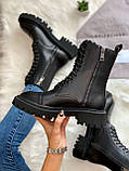Черевики жіночі Balenciaga Tractor Black демісезонні з натуральної шкіри чорні баленсіага трактор, фото 5