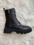 Черевики жіночі Balenciaga Tractor Black демісезонні з натуральної шкіри чорні баленсіага трактор, фото 7