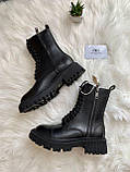 Черевики жіночі Balenciaga Tractor Black демісезонні з натуральної шкіри чорні баленсіага трактор, фото 8