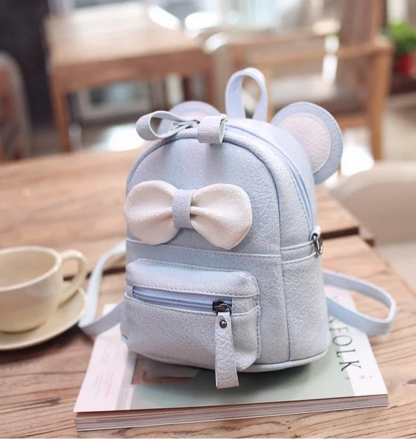 Небольшой детский рюкзак сумка Микки Маус с ушками. Мини сумка рюкзак ранец для ребенка девочки 2 в 1 Голубой - фото 3 - id-p1257588256