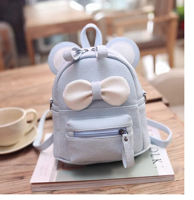 Небольшой детский рюкзак сумка Микки Маус с ушками. Мини сумка рюкзак ранец для ребенка девочки 2 в 1 Голубой - фото 2 - id-p1257588256