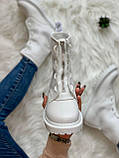 Демісезонні жіночі черевики Dr.Martens Mono White LUX шкіряні білі (мартинси), фото 3
