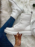 Демісезонні жіночі черевики Dr.Martens Mono White LUX шкіряні білі (мартинси), фото 6