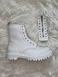 Демісезонні жіночі черевики Dr.Martens Mono White LUX шкіряні білі (мартинси), фото 8