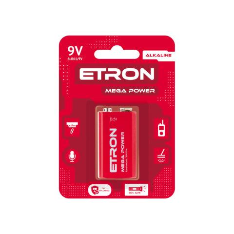 Алкалінові Батарейки 9V 6LR61 1/12шт ETRON Power Mega
