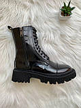 Черевики жіночі Balenciaga Tractor Lacquer Black з натуральної лакової шкіри баленсіага трактор, фото 10
