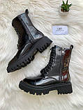 Черевики жіночі Balenciaga Tractor Lacquer Black з натуральної лакової шкіри баленсіага трактор, фото 9