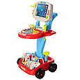 Доктор набір дитячий ігровий на візку, звук, світло, на батарейках 17 предметів 660-45-46 червоний, фото 3