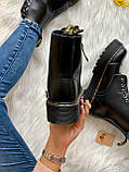 Демісезонні жіночі черевики Dr.Martens Jadon Black Zip шкіряні чорні (мартинси чорний жадон), фото 4