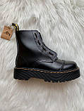 Демісезонні жіночі черевики Dr.Martens Jadon Black Zip шкіряні чорні (мартинси чорний жадон), фото 10