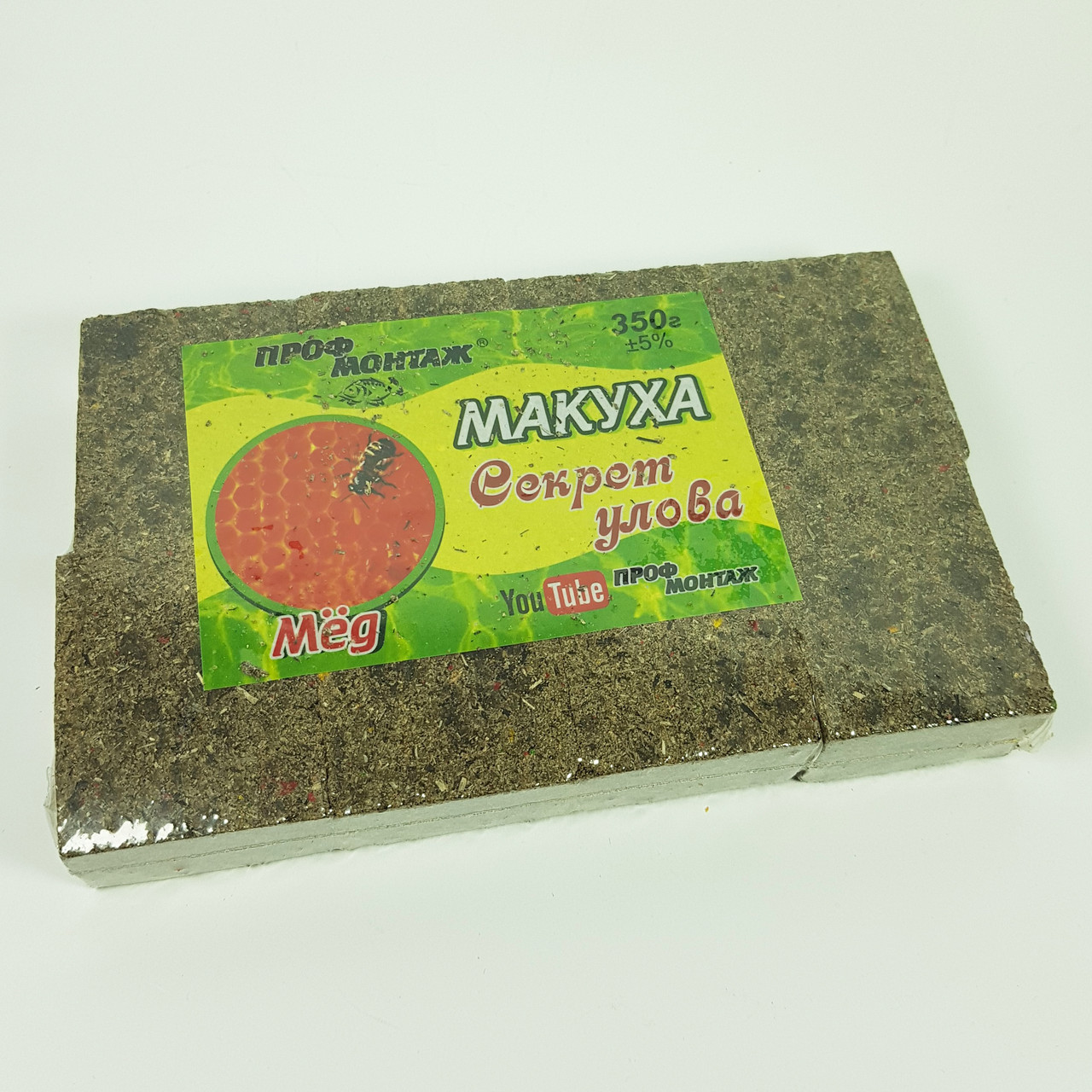 Макуха для рибалки на коропа в брикетах Проф Монтаж 350г (мед)