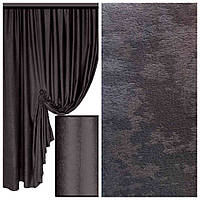 Тканина для штор порт'єр і декору велюр софт колір чорний