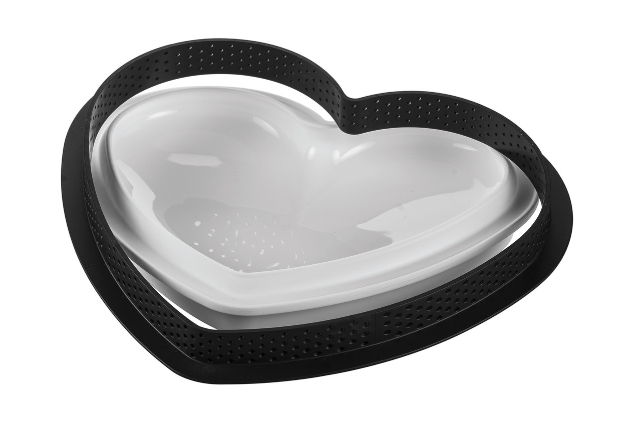 Форма для тарта "Kit Tarte Ring Amore" 19х16х2.5см/460мл силіконова + 1 кільце Silikomart