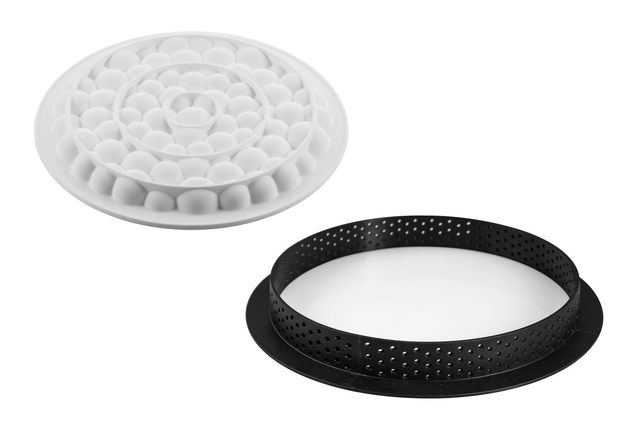 Форма для тарталеток "Kit Tarte Ring Bubble" 17х2см/370мл силіконова + 1 кільце Silikomart
