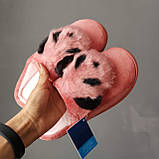 Тапочки домашні жіночі кімнатні. Теплі хутряні капці Панди, р. 40-41 Рожевий, фото 5