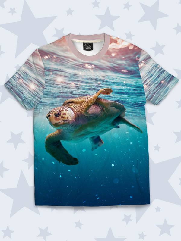 Дитяча футболка з принтом Черепаха під водою Розмір 1 - 10 років