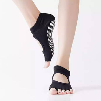 Жіночі спортивні шкарпетки для йоги, фітнесу. протиковзкі носочки, безпалі