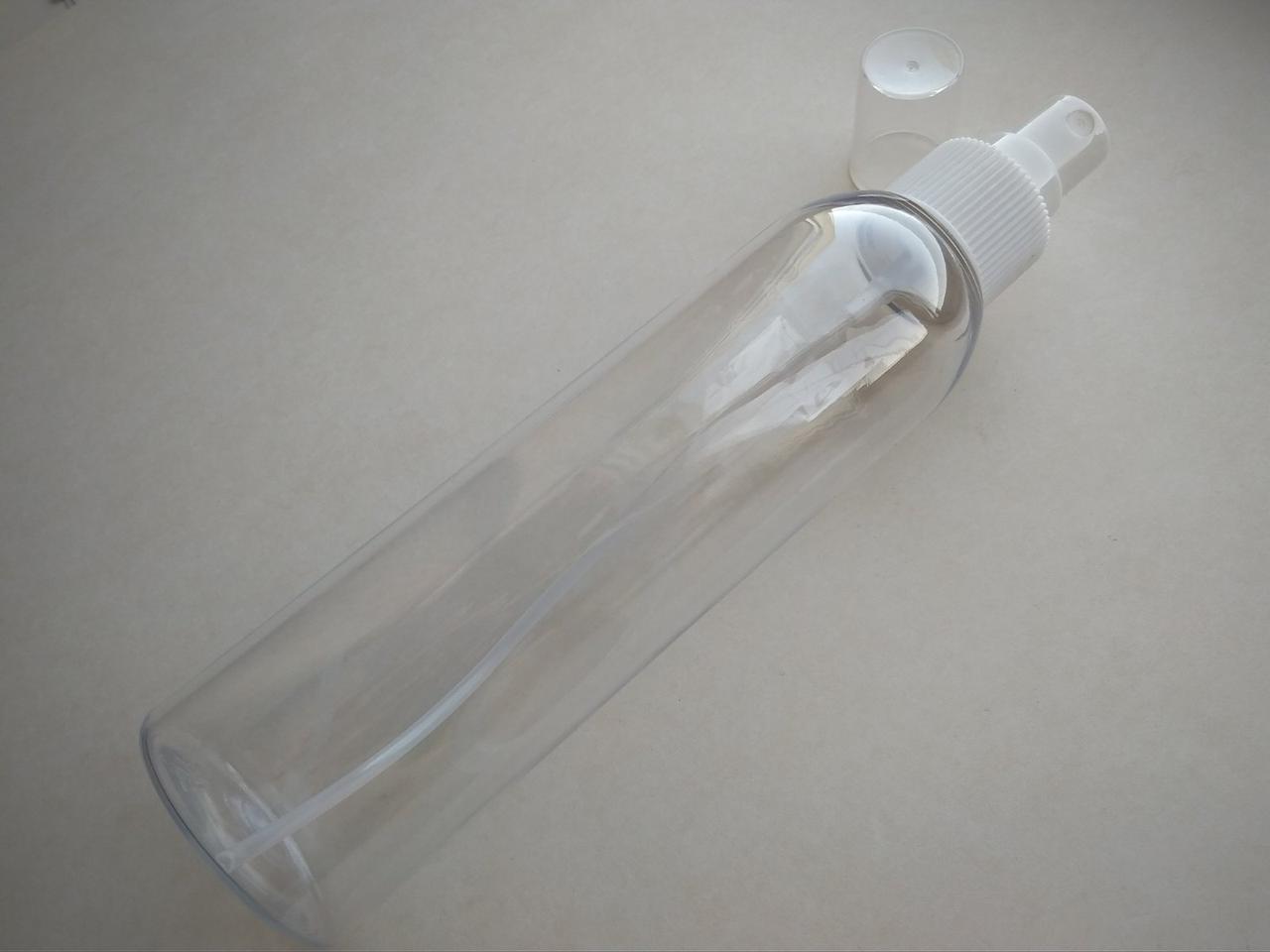 150 мл ПЕТ флакон Круглий з розпилювачем, спреєм 24/410 пластиковий, пластмасовий, прозорий в комплекті