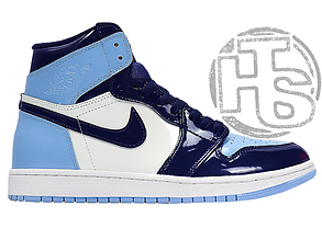 Жіночі кросівки Air Jordan 1 Retro High UNC Patent Obsidian Blue White CD0461-401