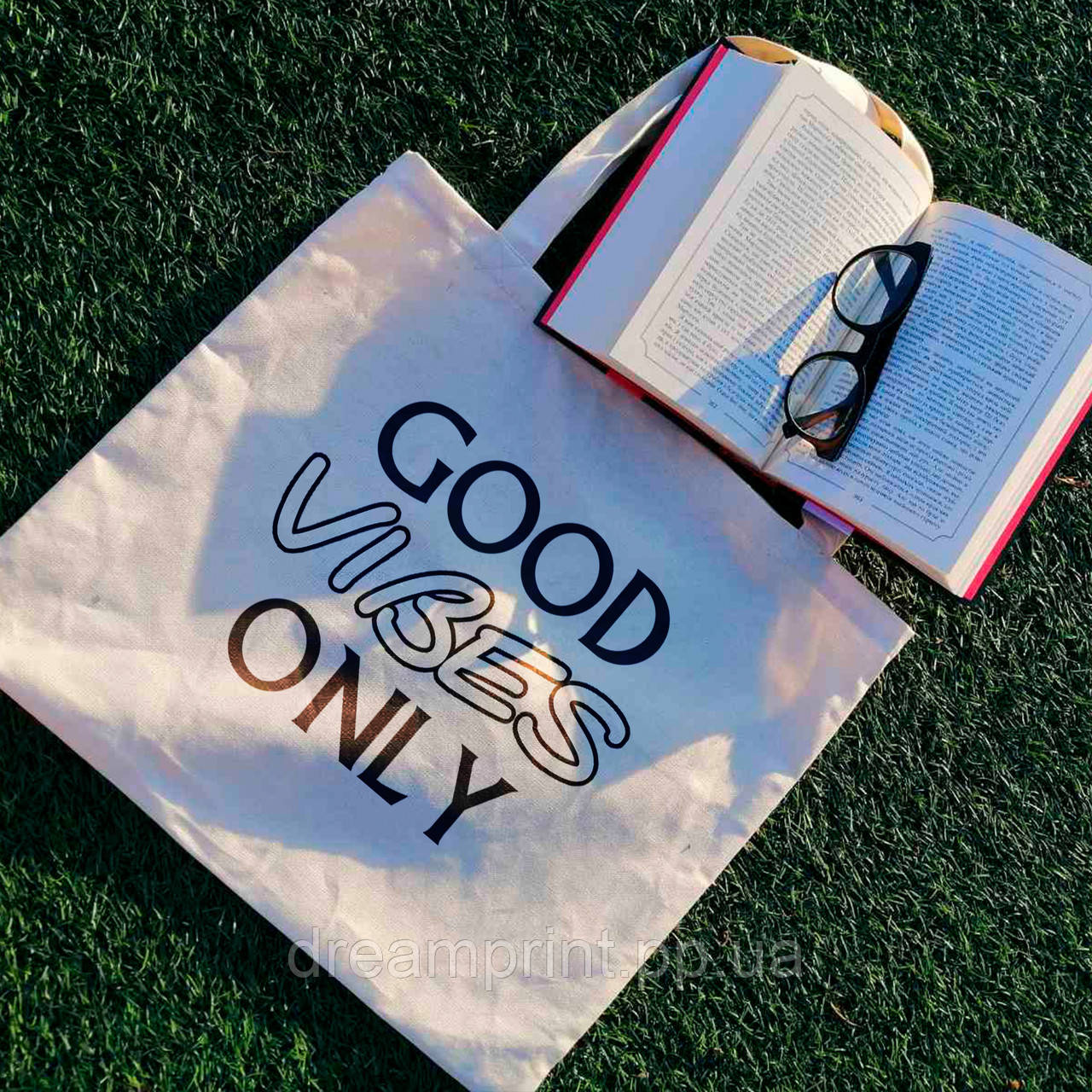 Екосумка, шопер із написом Good Vibes Only