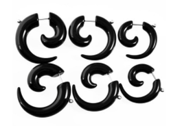 Розтяжки 8-мм обманки для пірсингу вух фейки. Сережки-фейс із проколом у вухо (імітація спіральних розтяжок)