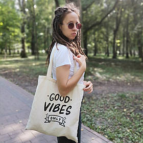 Екосумка, шопер із написом Good Vibes Only