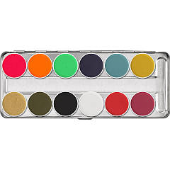 Палітра аквагриму Kryolan AQUACOLOR PALETTE 12 кольорів