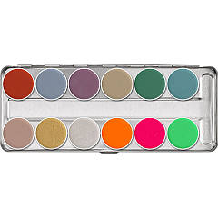 Палітра аква-гриму AQUACOLOR PALETTE 12 кольорів