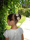 Шпильки для волосся з квітами з тканини ручної роботи "Кармінова чайна троянда", фото 4